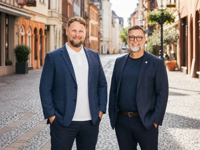 Patrick Hofrichter und Martin Reubold in der Mainzer Altstadt